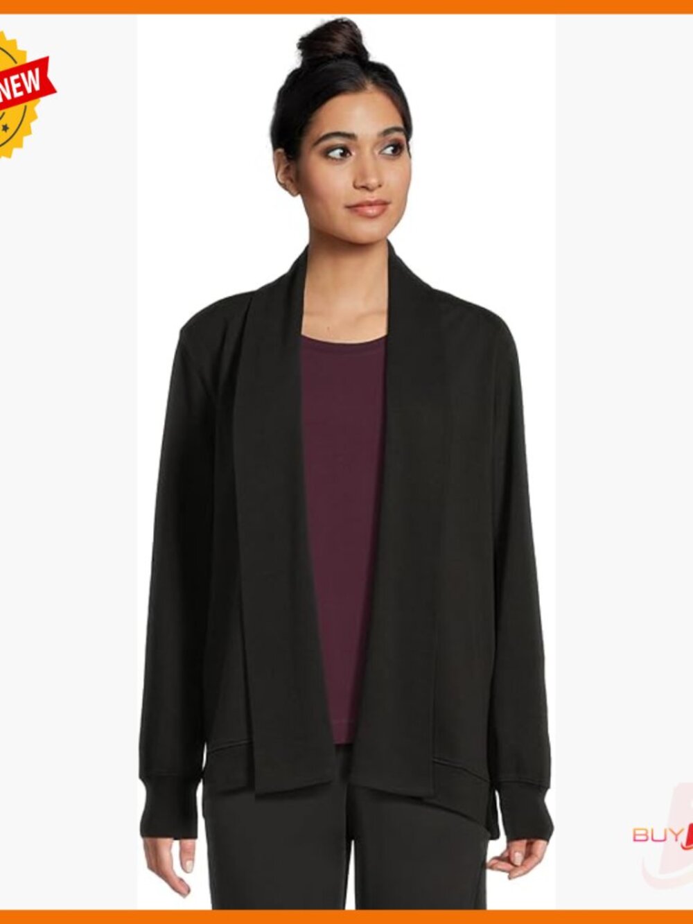 Organic Cotton Short Drape Cardigan With Pockets Travel Wear